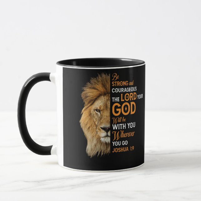 Christliche Bibel Verse Joshua 1 9 Löwenglaube Tasse (Links)