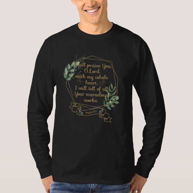 Christliche Bibel Verse Quote Psalm 9 1 T-Shirt (Vorderseite)