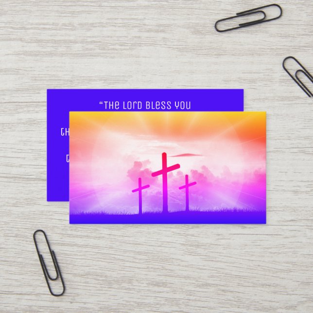 Christliche Bibel Verse Religion Kreuzfahrwerk Visitenkarte (Vorderseite/Rückseite Beispiel)