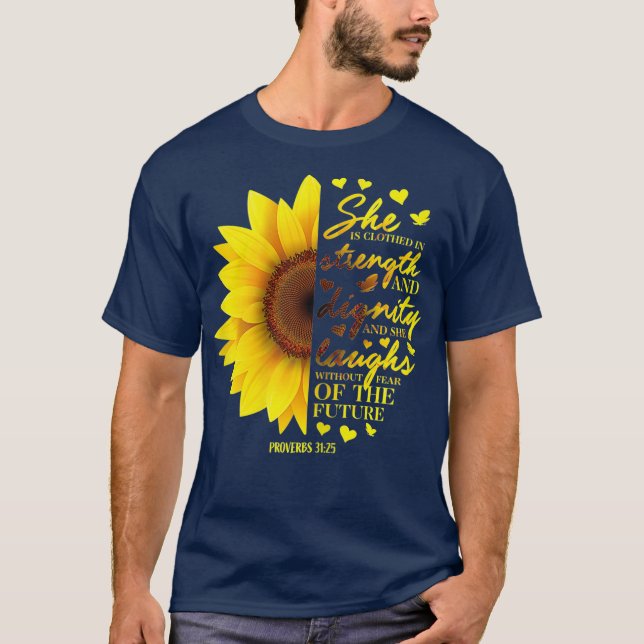 Christliche Bibel Verse Sonnenblumengeschenk T-Shirt (Vorderseite)