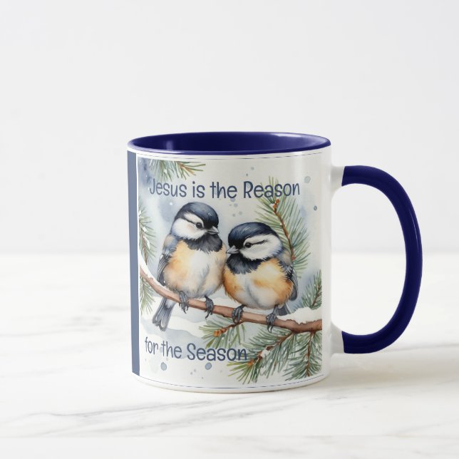 Christliche Bibel Zitat Niedliche Chickadevögel Tasse (Rechts)