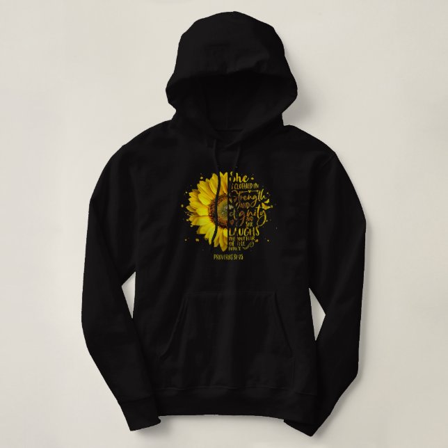 Christliche Bibeln Sonnenblumenschrift Religiöser  Hoodie (Design vorne)