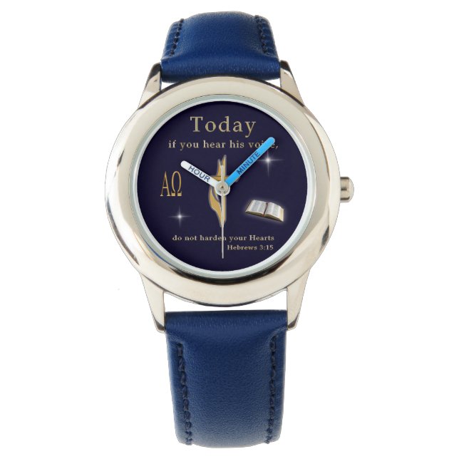 Christliche Bibelschrift Armbanduhr (Vorderseite)