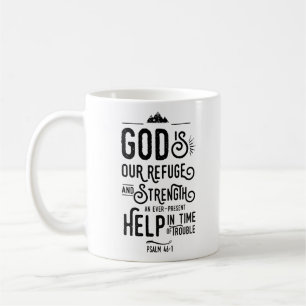 Christliche Bibelstelle Psalm 46:1 Gott ist unsere Kaffeetasse