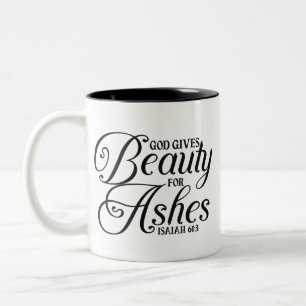 Christliche Bibelverse - Gott gibt Schönheit für Zweifarbige Tasse