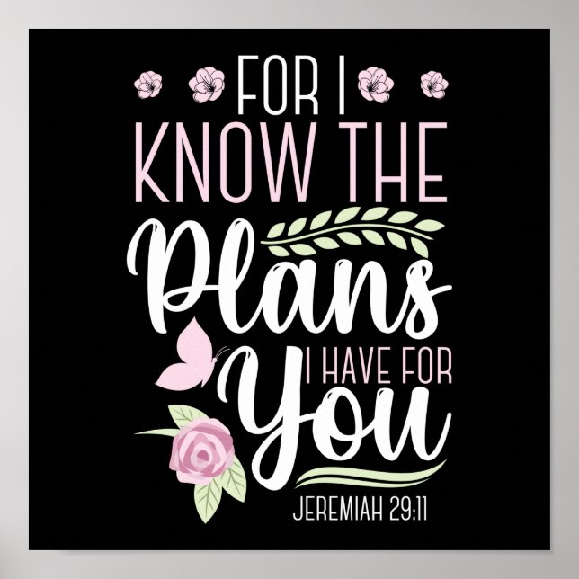 Christliche Bibelverse Jeremiah 29:11 Poster (Vorne)