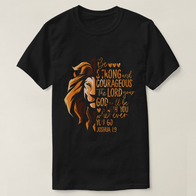 Christliche Bibelverse Joshua 19 Löwen T-Shirt (Design vorne)