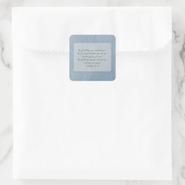 Christliche Bibelverse Kunst Quadratischer Aufkleber (Tasche)