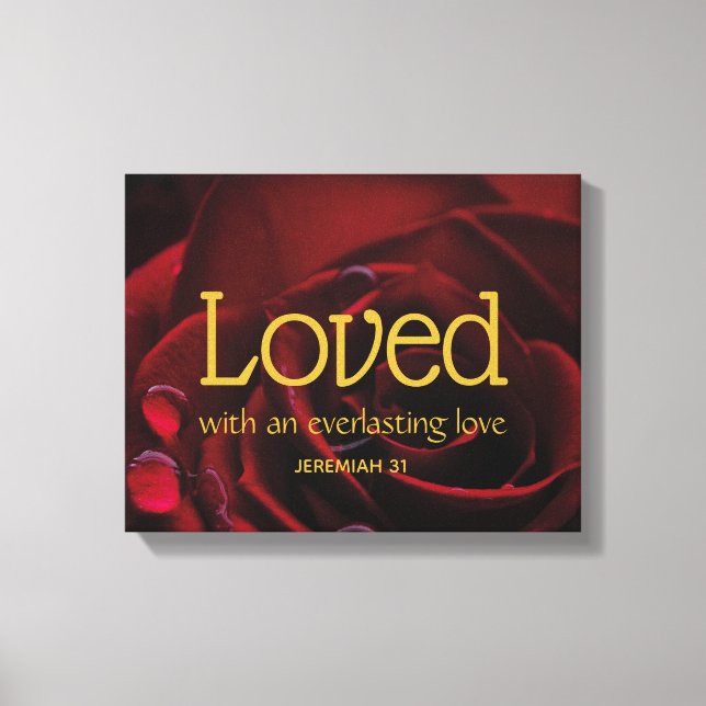 Christliche Bibelverse LOVED Valentinstag Leinwanddruck (Vorderseite)