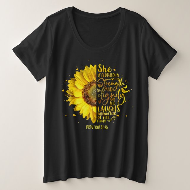 Christliche Bibelverse-Schrift Religiös Große Größe T-Shirt (Design vorne)