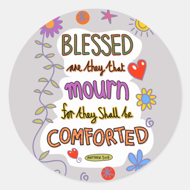 Christliche Bibelverse-Schrift Textdoodle Runder Aufkleber (Vorderseite)