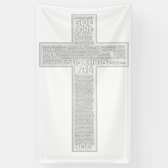 Christliche biblische Namen Jesu Christi Banner (Vertikal)