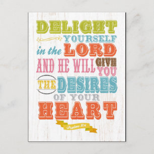 Christliche biblische Verse - Psalm 37:4 Postkarte