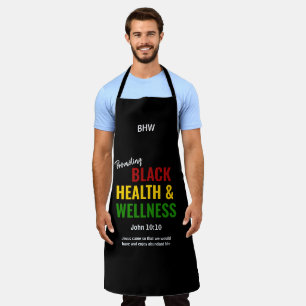 Christliche BLACK HEALTWELLNESS Monogramm Schürze