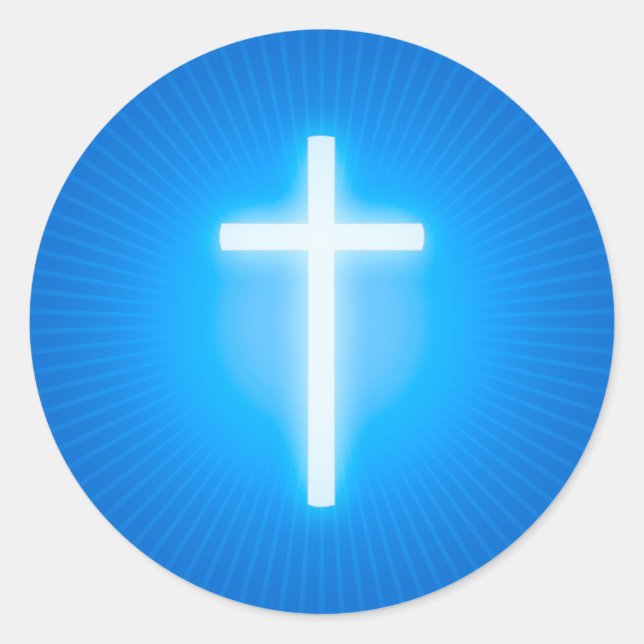 Christliche blaue Aufkleber (Vorderseite)