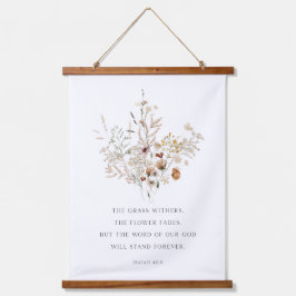 Christliche Blumenmauer Isaiah 40:8 Wandteppich Mit Holzrahmen