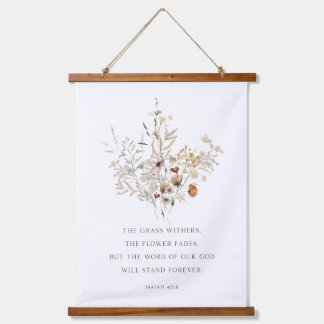 Christliche Blumenmauer Isaiah 40:8 Wandteppich Mit Holzrahmen