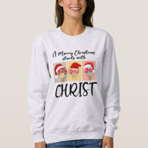 Christliche CHRISTMAS-MUSHÖME beginnen mit Christu Sweatshirt