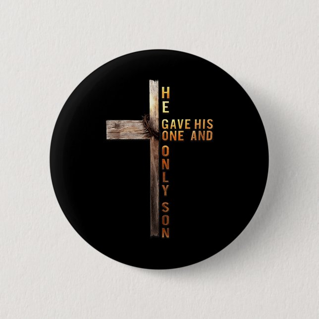 Christliche Cross Bible John 3_16 Reflektion 0l3q4 Button (Vorderseite)
