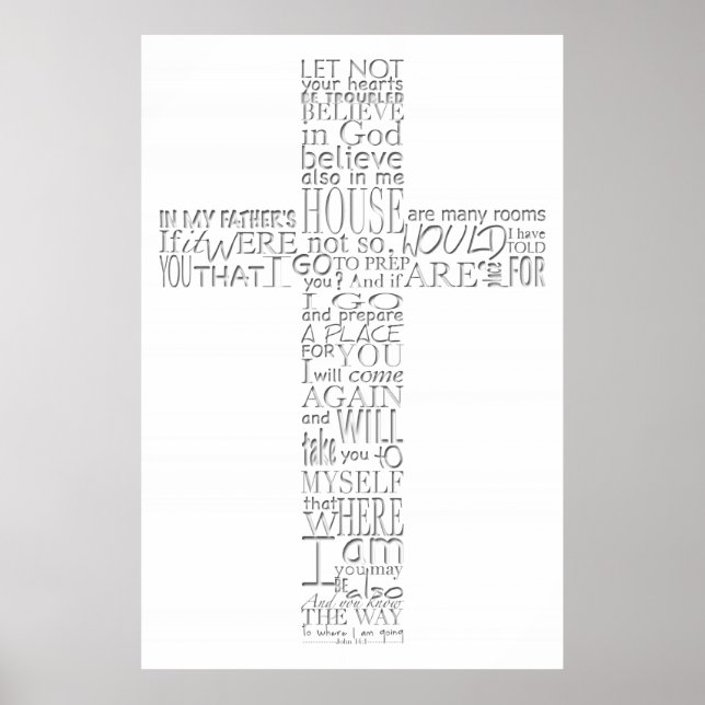 Christliche Cross Bible verses John 14 Poster 1 (Vorne)