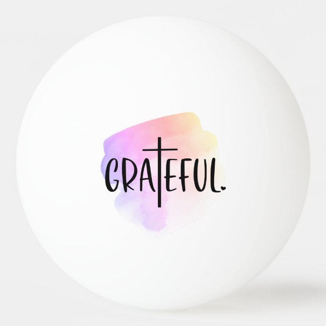 Christliche Cross Dankbarkeit Typografie Tischtennisball (Vorderseite)