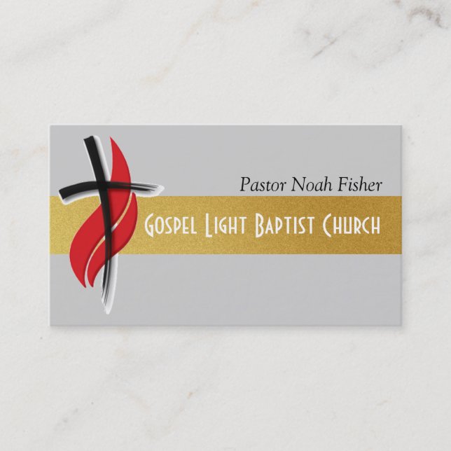 Christliche Cross Pastor Christianity Card Visitenkarte (Vorderseite)