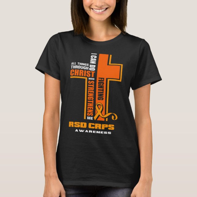Christliche Crps-Krieger kämpfen Rsd Crps Bewussts T-Shirt (Vorderseite)