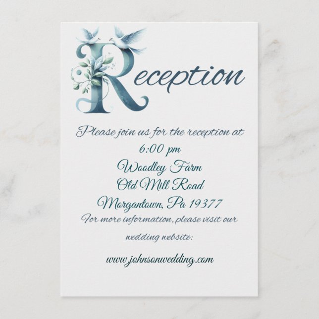 Christliche Doves Hochzeitskarten Begleitkarte (Vorderseite)