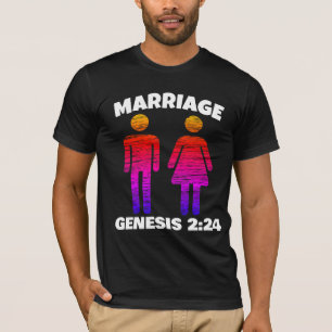 CHRISTLICHE EHE GENESIS 2:24 T - SHIRT