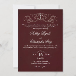 Christliche Einladung zur Hochzeit - Burgund & Gra