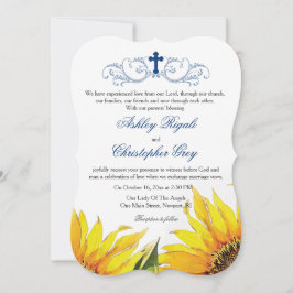 Christliche Einladung zur Hochzeit - Sonnenblumen