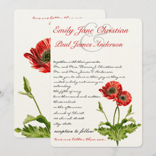 Christliche Einladungen zu Hochzeiten mit Roter Mo