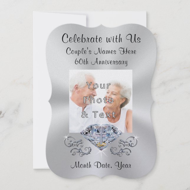 Christliche Einladungen zum 60. Hochzeitstag (Vorderseite)