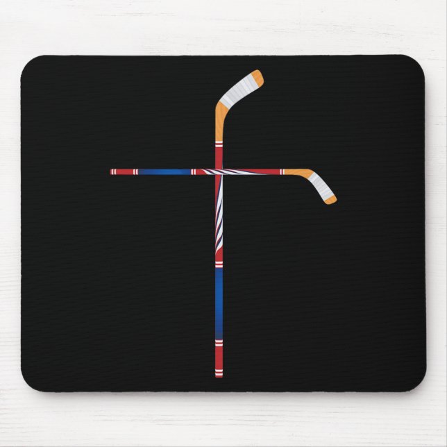 Christliche Eishockeyschläger überqueren den Glaub Mousepad (Vorne)