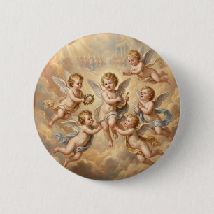 Christliche Engel im Himmel Button