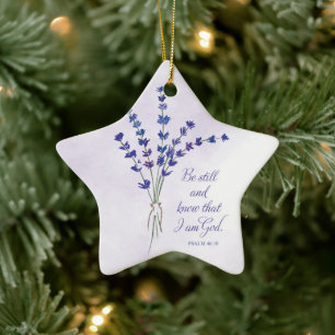 Christliche Ermutigung Lavendel mit Schriftwort Keramik Ornament
