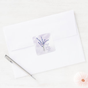 Christliche Ermutigung Lavendel mit Schriftwort Quadratischer Aufkleber