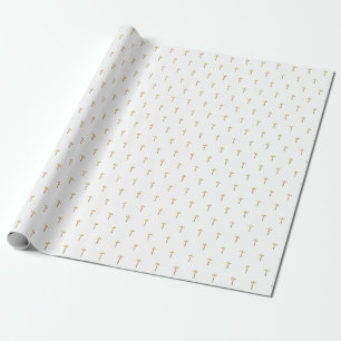 Christliche Event-Imitate Gold Cross-Muster Geschenkpapier