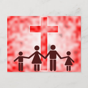 Christliche Familie Postkarte