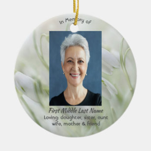 Christliche Feier des Lebens Schneeglöckchen Keramik Ornament