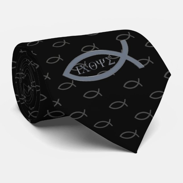 Christliche Fische | Ichthys Krawatte (Gerollt)