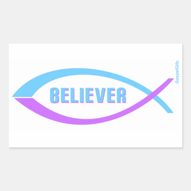 Christliche Fischgestaltung glauben Rechteckiger Aufkleber (Vorderseite)