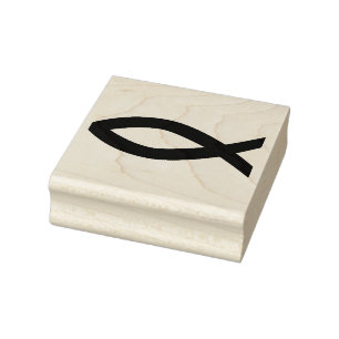 CHRISTLICHE FISH-SYMBOL-RUBBER-BRIEFMARKE GUMMISTEMPEL