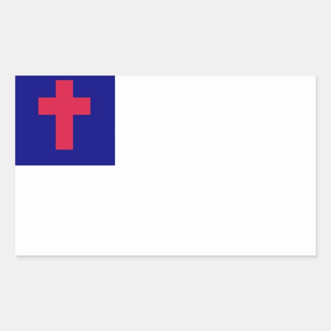 Christliche Flagge Rechteckiger Aufkleber (Vorderseite)