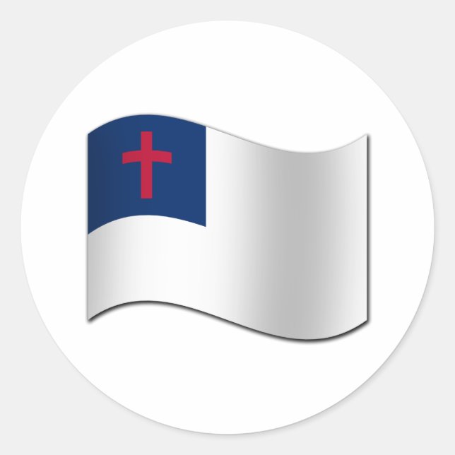 Christliche Flagge Runder Aufkleber (Vorderseite)
