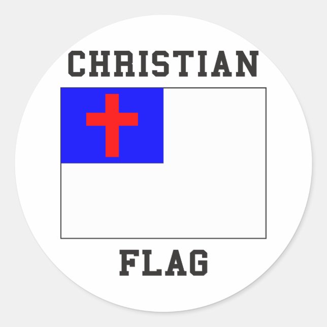 Christliche Flagge Runder Aufkleber (Vorderseite)