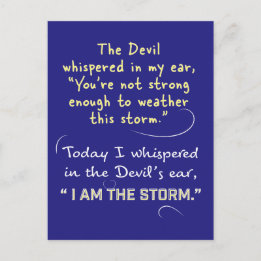 Christliche Frau Postkarten Teufel flüstert, ich b