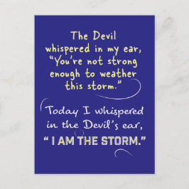 Christliche Frau Postkarten Teufel flüstert, ich b