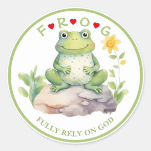 Christliche FROG Akronym Runder Aufkleber