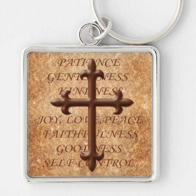 Christliche Früchte des Spirit Iron Cross Schlüsse Schlüsselanhänger (Vorne)